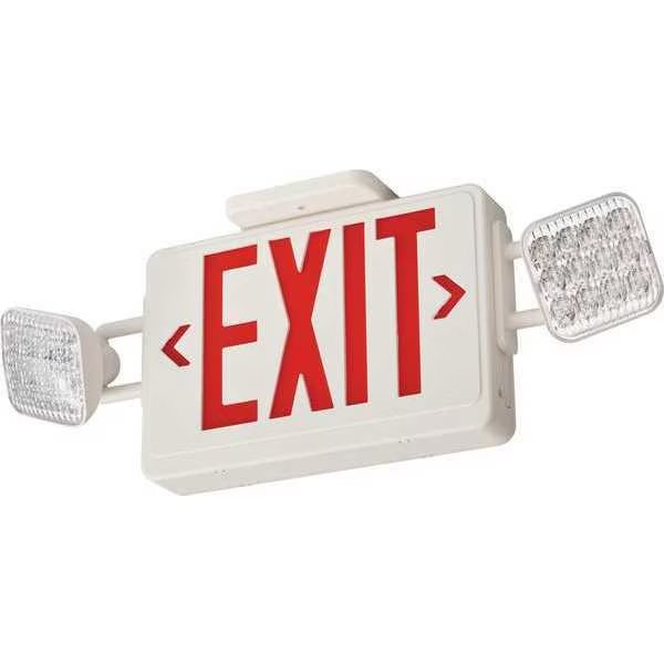LED Emergency Combo Light, Red or Green Switchable, High Output Battery, Square Lamp Heads, Lithonia Lighting, Mfr#: ECRG HO SQ