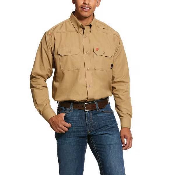 Flame-Resistant Shirt, Tan, S, Ariat, Mfr#: 10031015