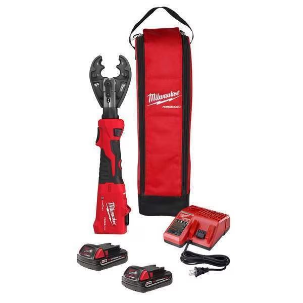 M18 FORCE LOGIC 6 Ton Linear Utility Crimper Kit with D3 Grooves and Fixed BG Die Jaw, Milwaukee Tool, Mfr#: 2978-22BG