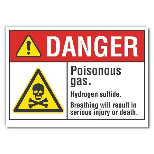 Poisonous Gas Danger Label, 7 in H, 10 in W, Polyester, Vertical Rectangle, LCU4-0032-ND_10X7, LYLE, Mfr# LCU4-0032-ND_10X7