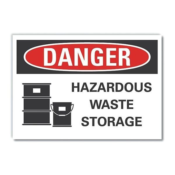 Hazardous Waste Danger Label, 5 in H, 7 in W, Polyester, Horizontal Rectangle, LCU4-0213-ND_7X5, LYLE, Mfr# LCU4-0213-ND_7X5