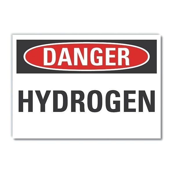 Hydrogen Danger Label, 7 in Height, 10 in Width, Polyester, Vertical Rectangle, English, LYLE, Mfr# LCU4-0319-ND_10X7
