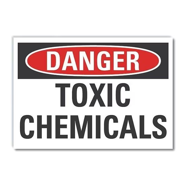 Toxic Materials Danger Reflective Label, 3 1/2 in H, 5 in W, English, LCU4-0379-RD_5X3.5, LYLE, Mfr# LCU4-0379-RD_5X3.5