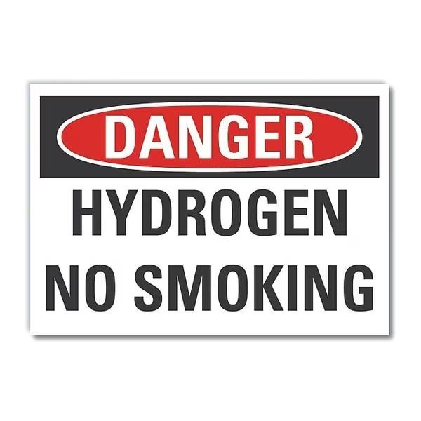 Hydrogen Danger Label, 7 in Height, 10 in Width, Polyester, Vertical Rectangle, English, LYLE, Mfr# LCU4-0429-ND_10X7