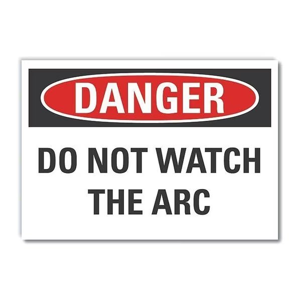 Welding Danger Label, 3 1/2 in Height, 5 in Width, Polyester, Horizontal Rectangle, English, LYLE, Mfr# LCU4-0430-ND_5X3.5