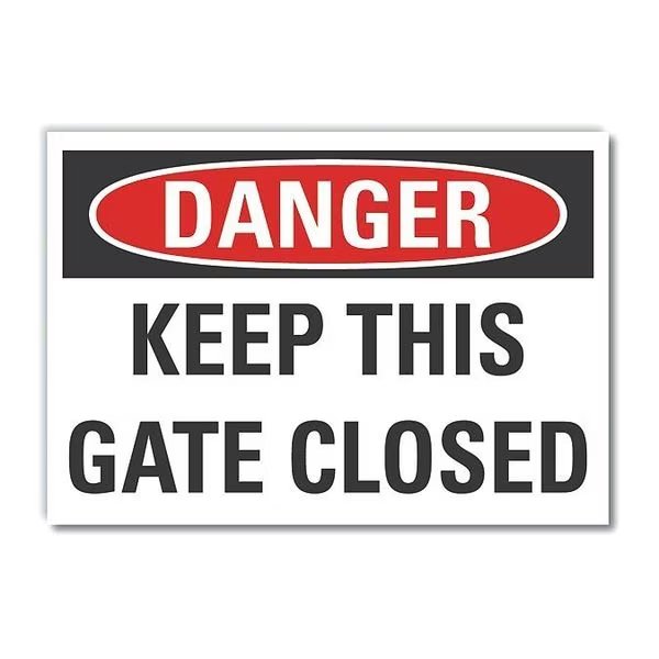 Decal Danger Keep Gate Closed, 14
