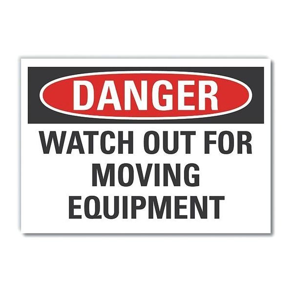 Accident Prevention Danger Reflective Label, 7 in Height, 10 in Width, Reflective Sheeting, English, LYLE, Mfr# LCU4-0510-RD_10X7