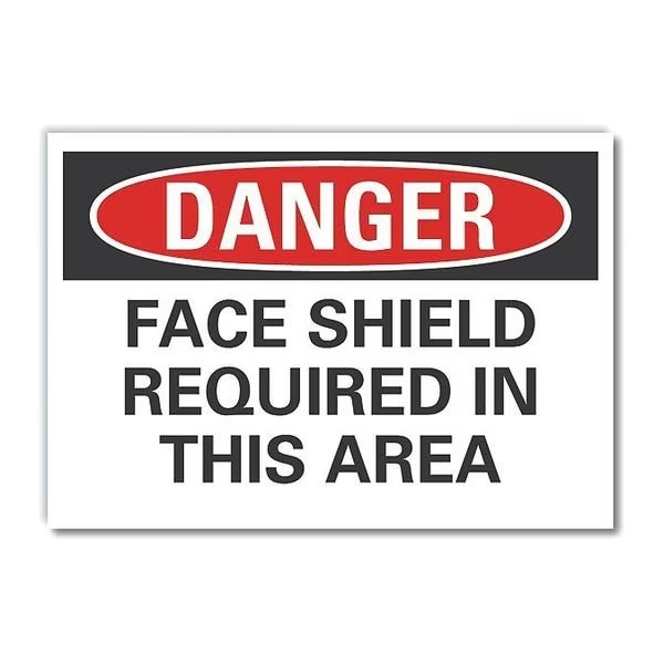 Decal Danger Face Shield, 10