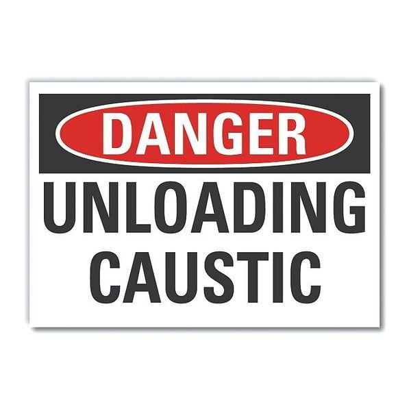 Caustic Danger Reflective Label, 7 in H, 10 in W, Vertical Rectangle, LCU4-0399-RD_10X7, Lyle, Mfr#: LCU4-0399-RD_10X7