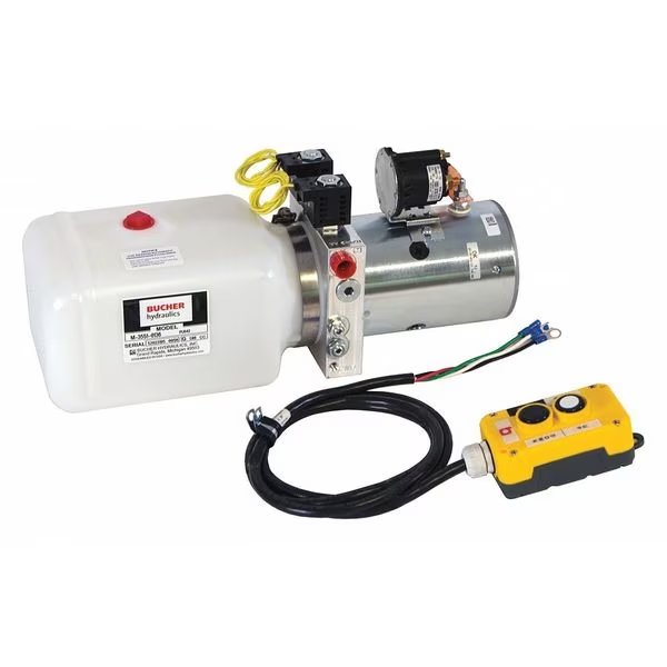 4-Way DC Power Unit-Electric Controls Horizontal 1.5 Gallon Poly Reservoir, Buyers Products, Mfr#: PU642LR