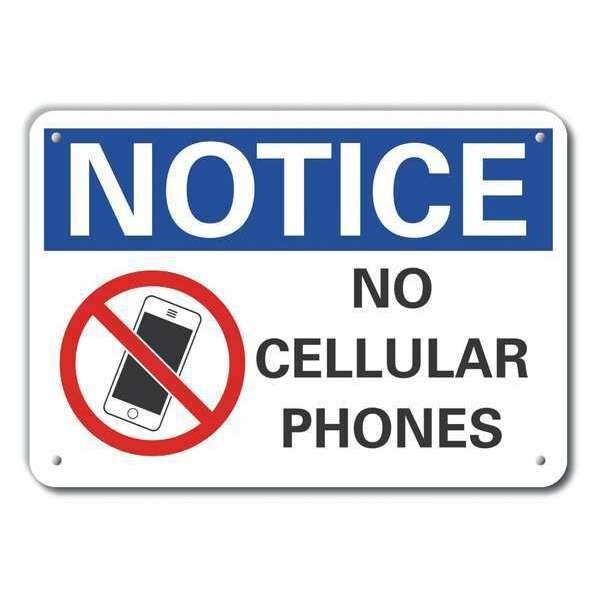 No Cellular Notice, Aluminum, 10