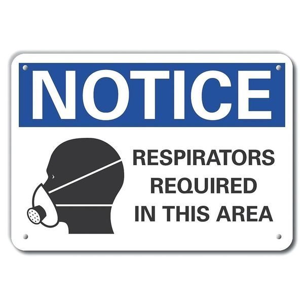 Respirators Notice, Plastic, 14
