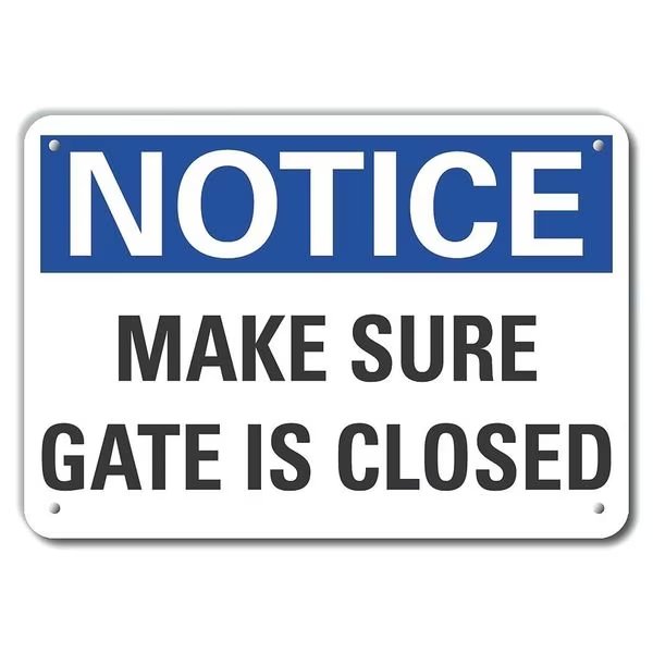 Closed Gate Notice, Plastic, 10