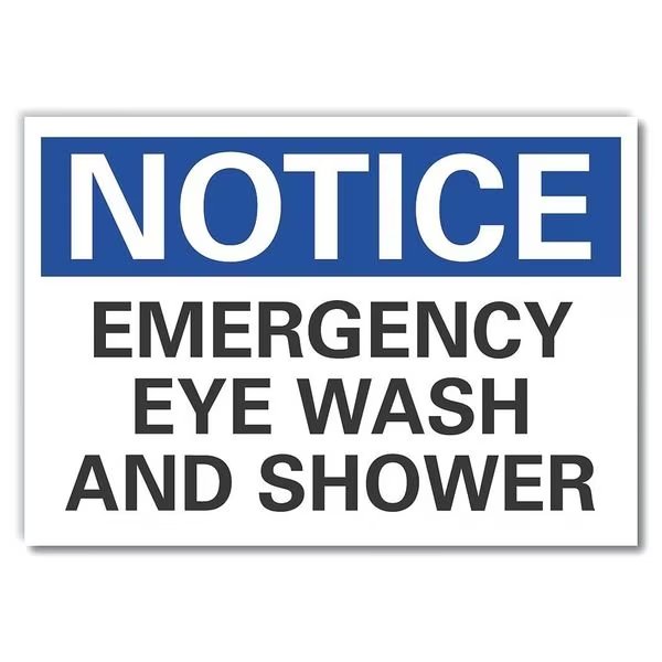 Eye Wash Sign, 3 1/2 in Height, 5 in Width, Reflective Sheeting, Horizontal Rectangle, English, LYLE, Mfr# LCU5-0144-RD_5X3.5