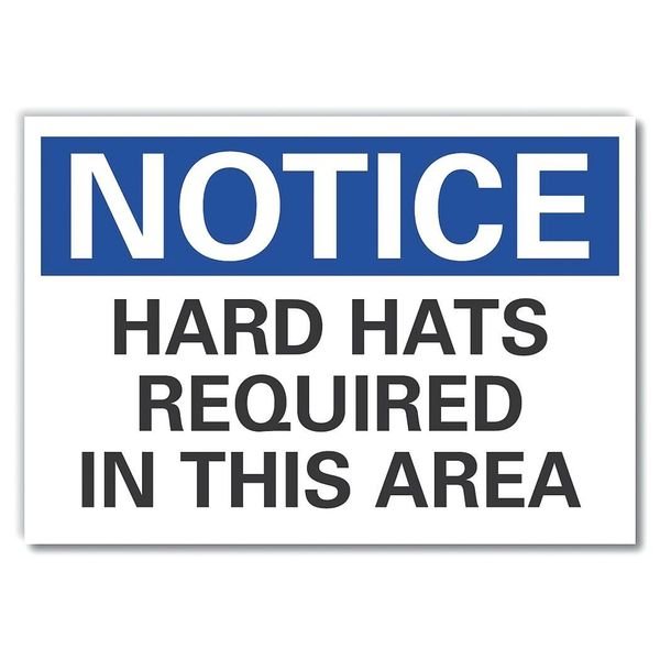 Hard Hats Notice, Decal, Reflectve, 5