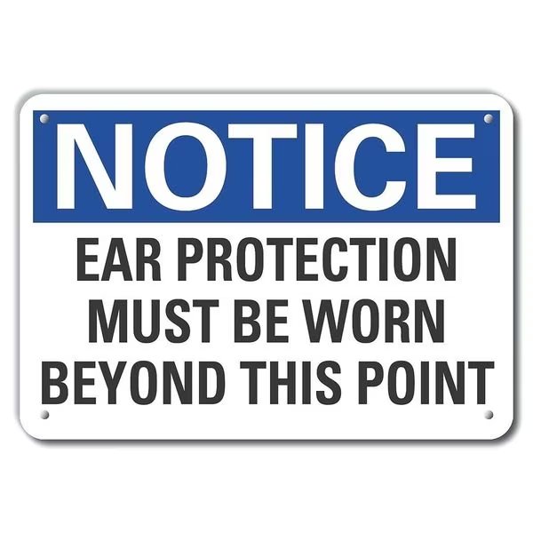 Plastic Hearing  Notice Sign, 10 in Height, 14 in Width, Plastic, Horizontal Rectangle, English, LYLE, Mfr# LCU5-0217-NP_14X10
