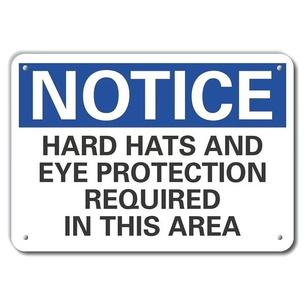 Hard Hats and Eye Notice, Plastic, 10