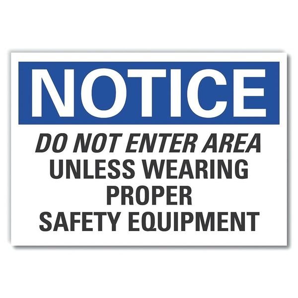 Personal Safety Notice Label, 3 1/2 in Height, 5 in Width, Polyester, Horizontal Rectangle, English, LYLE, Mfr# LCU5-0257-ND_5X3.5