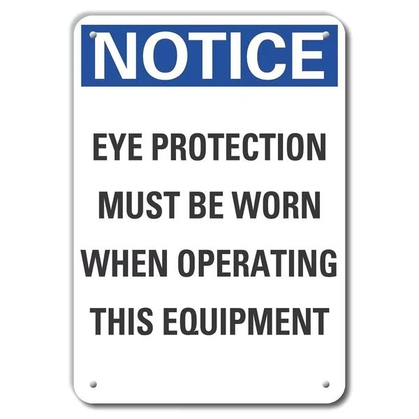 Plastic Eye  Notice Sign, 10 in Height, 7 in Width, Plastic, Horizontal Rectangle, English, Lyle, Mfr#: LCU5-0262-NP_10X7