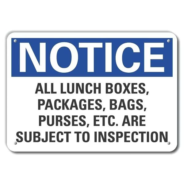 All Lunch Boxes Notice, Aluminum, 14