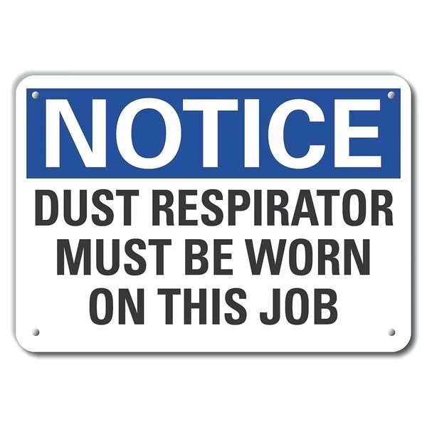 Reflective  Dust Mask Notice Sign, 7 in Height, 10 in Width, Aluminum, Vertical Rectangle, English, LYLE, Mfr# LCU5-0195-RA_10X7