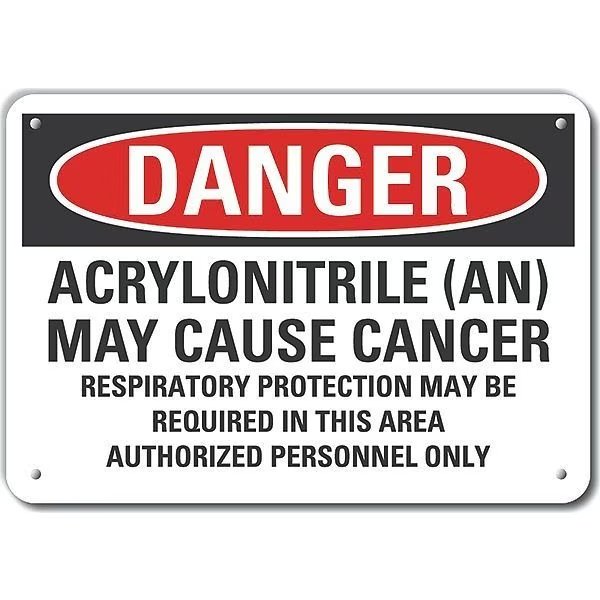 Decal, Danger Acrylonitrile, 10 x 7