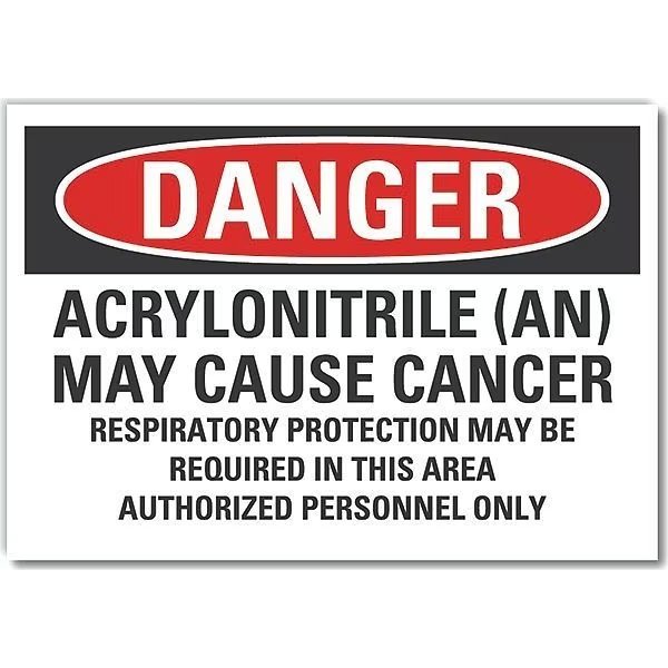 Decal, Danger Acrylonitrile, 10 x 7
