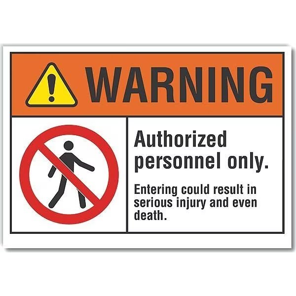 Decal, Warning Authorized, 10 x 7