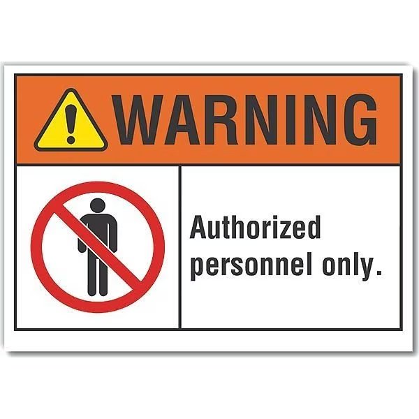 Decal, Warning Authorized, 7 x 5