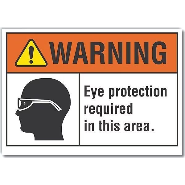 Decal, Warning Eye Protection, 5 x 3.5
