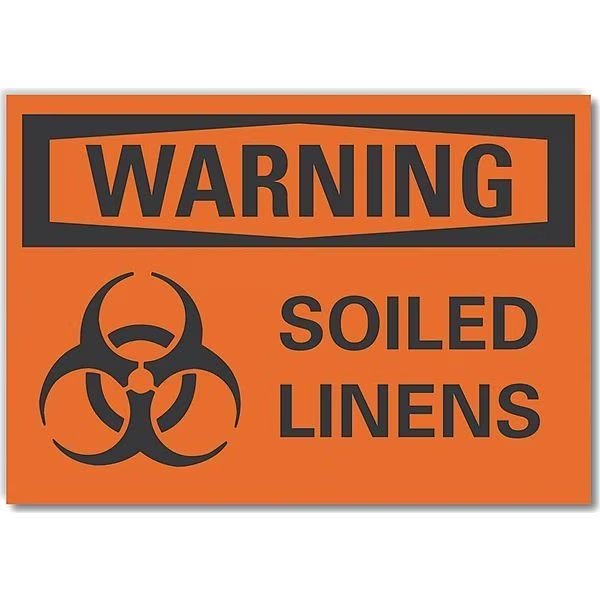 Decal, Warning Soiled Linens, 10 x 7
