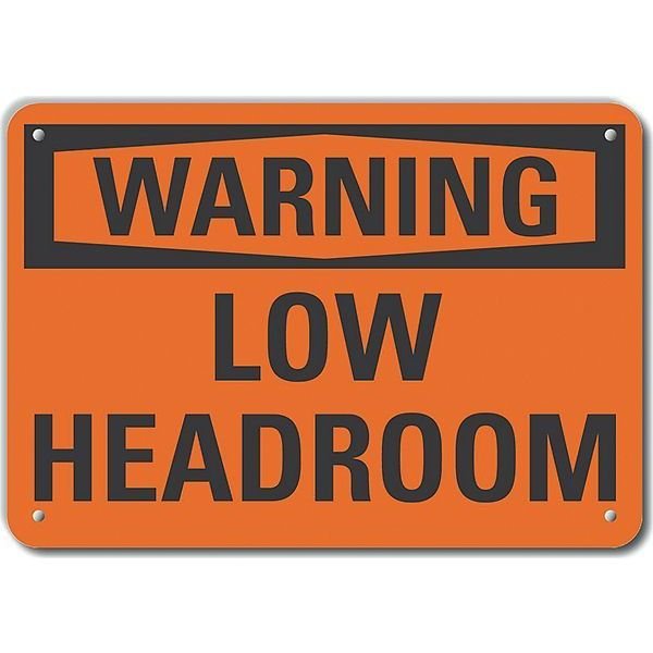 Decal, Warning Low Headroom, 10 x 7