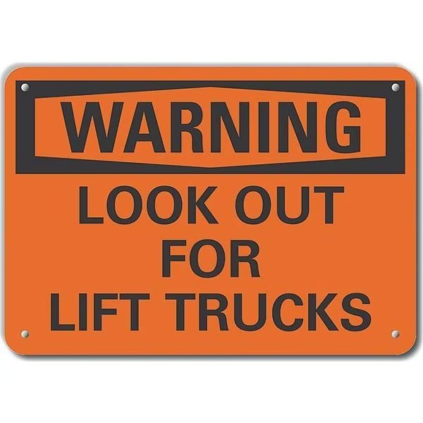 Plastic Lift Truck Traffic Warning Sign7 in H10 in WVertical RectangleLCU6-0102-NP_10X7, Lyle, Mfr#: LCU6-0102-NP_10X7