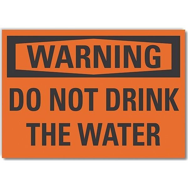 Potable Water Warning Label, 10 in Height, 14 in Width, Polyester, Horizontal Rectangle, English, LYLE, Mfr# LCU6-0098-ND_14X10