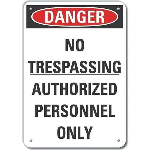 Decal, Danger No Trespassing, 14x10, LYLE, Mfr# LCU4-0588-NP_14X10