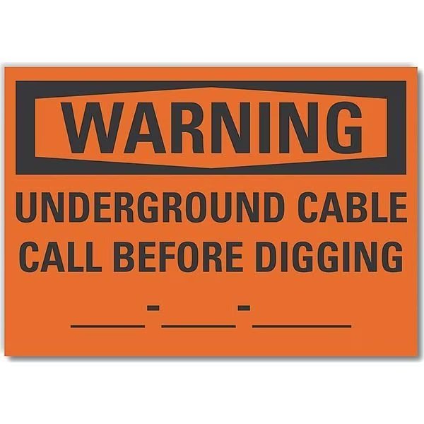 Decal, Warning Underground, 5 x 3.5