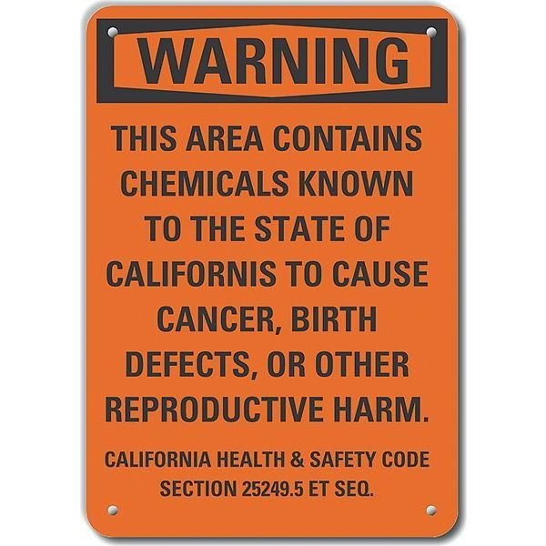 Plastic Chemicals Warning Sign, 14 in H, 10 in W, Vertical Rectangle, LCU6-0166-NP_14X10, Lyle, Mfr#: LCU6-0166-NP_14X10