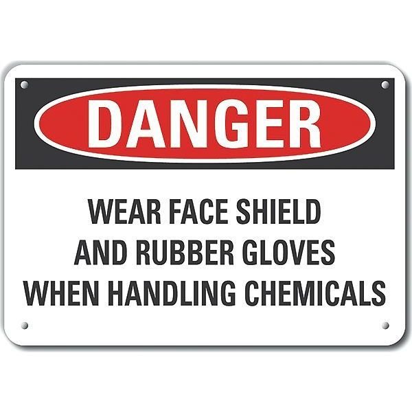Decal, Danger Wear Face Shield, 14 x 10