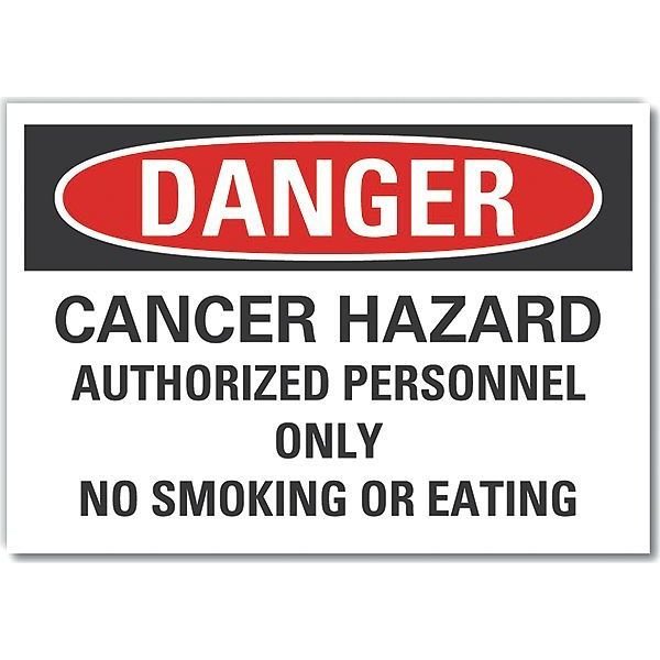 Cancer Hazard Danger Label, 3 1/2 in Height, 5 in Width, Polyester, Horizontal Rectangle, English, LYLE, Mfr# LCU4-0676-ND_5X3.5