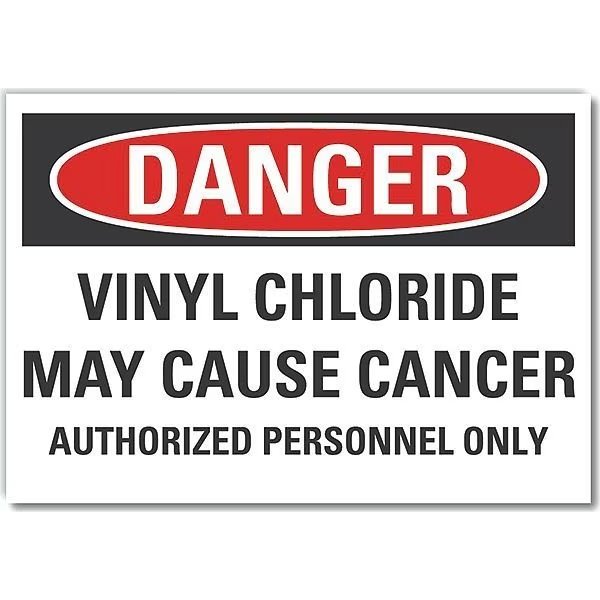 Vinyl Chloride Danger Label, 5 in Height, 7 in Width, Polyester, Horizontal Rectangle, English, Lyle, Mfr#: LCU4-0670-ND_7X5