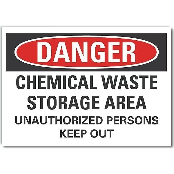 Chemicals Danger Reflective Label, 5 in H, 7 in W, English, LCU4-0668-RD_7X5, LYLE, Mfr# LCU4-0668-RD_7X5