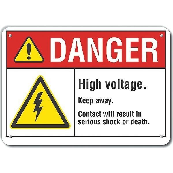 Decal, Danger High Voltage, Plastic, 14x10