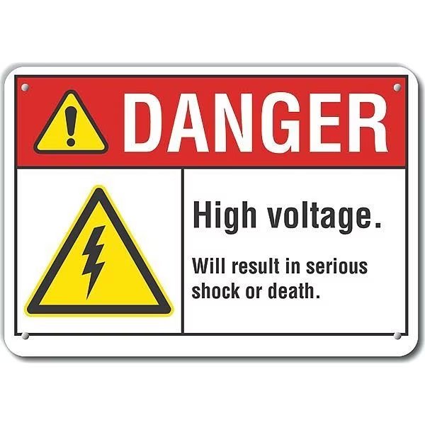Decal, Danger High Voltage, Plastic, 14x10