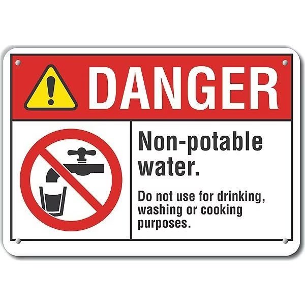 Alum Danger Non-Potable Water, 10