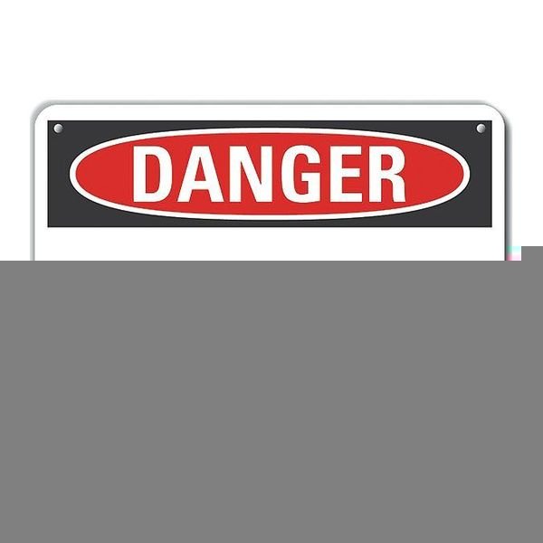 Plastic Chemicals Danger Sign, 10 in H, 14 in W, Horizontal Rectangle, LCU4-0214-NP_14X10, LYLE, Mfr# LCU4-0214-NP_14X10