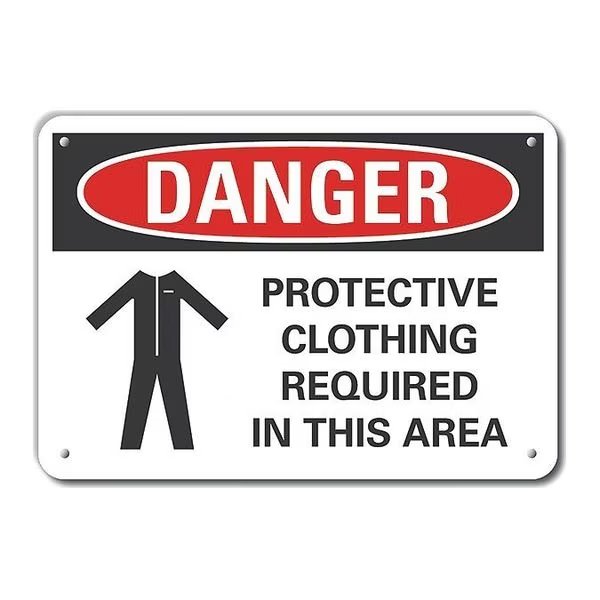 Decal, Danger Protective, Plastic, 10 x 7