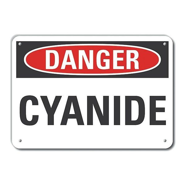 Reflective  Cyanide Danger Sign, 10 in Height, 14 in Width, Aluminum, Horizontal Rectangle, English, Lyle, Mfr#: LCU4-0309-RA_14X10
