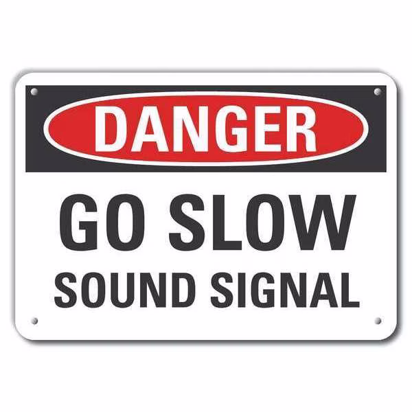 Aluminum Lift Truck Traffic Danger Sign, 7 in H, 10 in W, Vertical Rectangle, LCU4-0433-NA_10X7, Lyle, Mfr#: LCU4-0433-NA_10X7