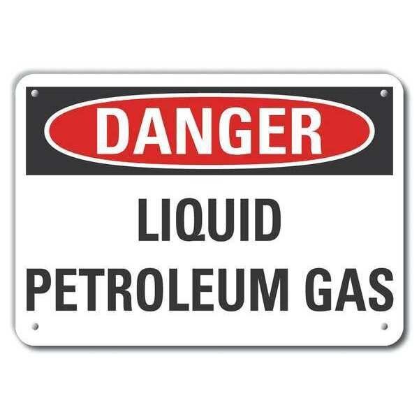 Plastic Liquid Gas Danger Sign, 10 in Height, 14 in Width, Plastic, Horizontal Rectangle, English, Lyle, Mfr#: LCU4-0435-NP_14X10