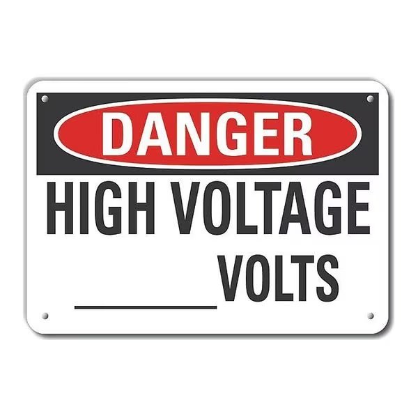Refl Alum Danger High Voltage, 14